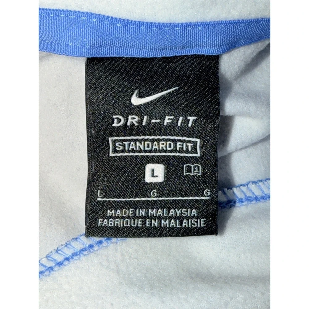 Nike Dri-FIT Girls Large Light Blue Space Dye Silver Swoosh Hoodie Standard Fit